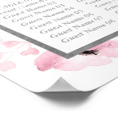 春ピンクウォーターカラーフローラ結婚ズコレクション ポスター (角)