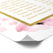 春ピンクウォーターカラーフローラ結婚ズコレクション ポスター (角)