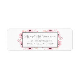 春ピンクウォーターカラーフローラ結婚ズコレクション ラベル