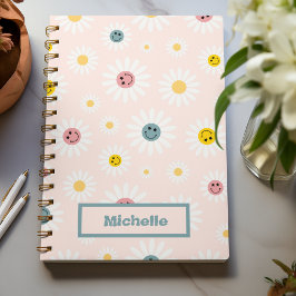 春ピンクカラフル抽象芸術カスタムヴィンテージ ノートブック