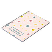 春ピンクカラフル抽象芸術カスタムヴィンテージ ノートブック (左側)