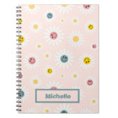 春ピンクカラフル抽象芸術カスタムヴィンテージ ノートブック (正面)