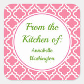 春ピンクキッチンベーキングレトロギフトシール スクエアシール (正面)