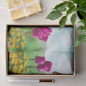 春ピンクチューリップと蝶のデコパージュ 薄葉紙 (ギフト)