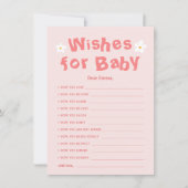 春ピンクデイジーベビーシャワーの願いベビーカード ノートカード (正面)