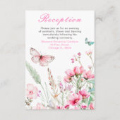 春ピンクバタフライ結婚フローラ エンクロージャーカード (正面)