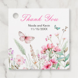 春ピンクバタフライ結婚フローラ フェイバータグ