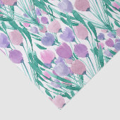 春ピンクパープルチューリップフローラ水彩 薄葉紙 (詳細)
