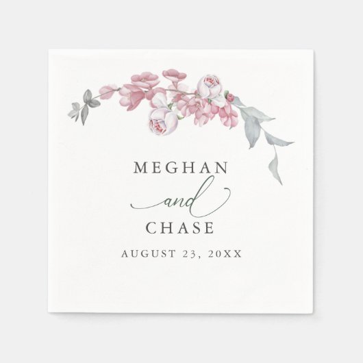 春ピンクピーチパーズナプキンズ スタンダードカクテルナプキン (正面)