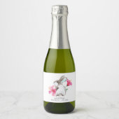 春ピンクフローラと泡立きらめくちワインラベル スパークリングワインラベル (正面)