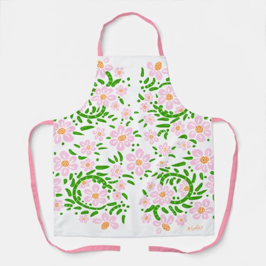 春ピンクフローラエプロン エプロン (正面)