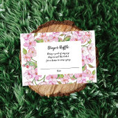 春ピンクフローラベビーシャワーおむつラッフル エンクロージャーカード