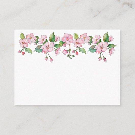 春ピンクフローラベビーシャワーおむつラッフル エンクロージャーカード (裏面)