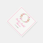 春ピンクフローラリースブライダルシャワー スタンダードカクテルナプキン (角)