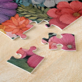 春ピンクフローラ背景ポスター ジグソーパズル (側面)