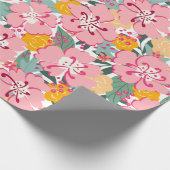 春ピンクフローラ カラフル ラッピングペーパー (角)