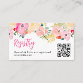 春ピンクボホガーデンフローラブライダルレジストリ エンクロージャーカード (正面)