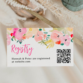 春ピンクボホガーデンフローラブライダルレジストリ エンクロージャーカード