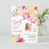 春ピンクボホシックガーデンフローラフォトスイート16 招待状 (スタンド正面)