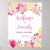 春ピンクボホシックガーデンフローラブライダル歓迎 ポスター (正面)