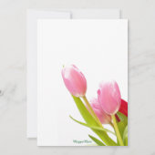 春ピンクレッドチューリップスウィート16誕生日 招待状 (裏面)