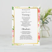 春ピンクローズバタフライ庭園の結婚式プログラム 招待状 (スタンド正面)