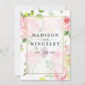 春ピンクローズバタフライ庭園の結婚式プログラム 招待状 (裏面)