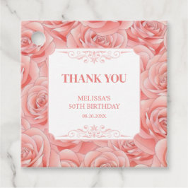 春ピンクローズブロッサムフローラサンキュー フェイバータグ