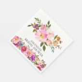 春ピンク&パープルフローラシャワー紙ナプキンス スタンダードランチョンナプキン (角)