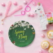 春ピングガーデンパーティーお祝い ペーパープレート (パーティー)