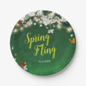 春ピングガーデンパーティーお祝い ペーパープレート (正面)