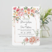 春ピーチフローラゴールデンアーチ結婚式招待状 招待状 (スタンド正面)