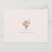 春ピーチフローラ結婚式の日付写真を保存 案内ポストカード (裏面)