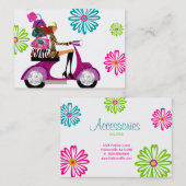 春ファッションハンドバッグレトロデイジーフラワー 名刺 (正面/裏面)