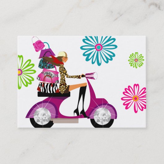 春ファッションハンドバッグレトロデイジーフラワー 名刺 (正面)