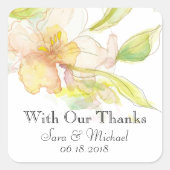 春ファンタジー水色フローラ結婚ズ スクエアシール (正面)