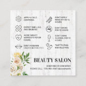 春フィラー・アフターケア・カード スクエア名刺 (裏面)