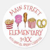 春フェアカーニバルフェスティバルコーンドッグアイスクリーム ラウンドシール (正面)