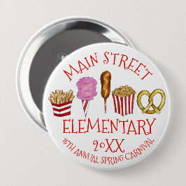 春フェアカーニバルフェスティバルコーンドッグアイスクリーム 缶バッジ