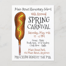 春フェアカーニバルフェスティバルコーンドッグコーンドッグ インビテーションポストカード