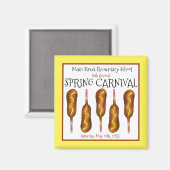 春フェアカーニバルフェスティバルコーンドッグコーンドッグ マグネット (正面/裏面)