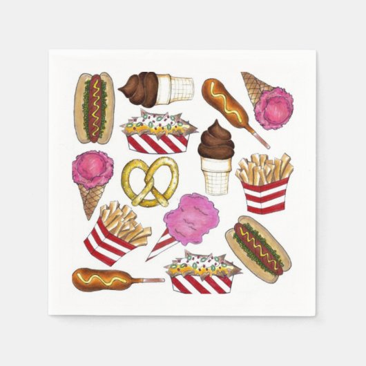 春フェアカーニバルフェスティバルフーズCorndogナチョス スタンダードカクテルナプキン (正面)