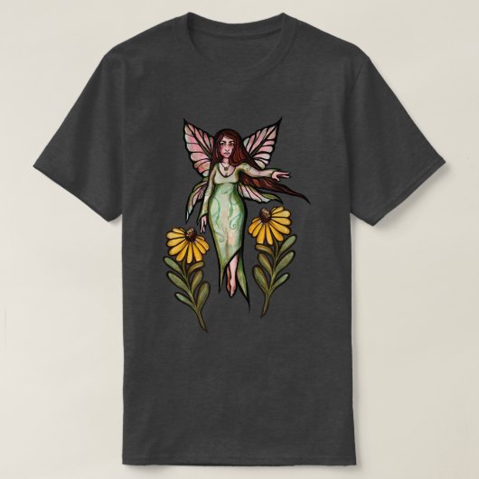 春フェアリーアートスプリングタイムデイジー Tシャツ (デザイン正面)