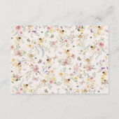 春フェアリーワイルドフラワーガーデンベビーおむつラッフル エンクロージャーカード (裏面)