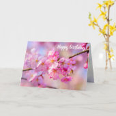 春フェスティバルフレッシュピンク桜 カード (黄色い花)