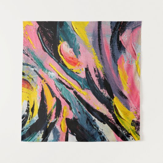 春フェスティバル。色数々の付きテ絵画クスチャアブ タペストリー (正面)