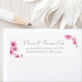 春フェミニンさくらんぼブロッサムピンク差出人住所 ラベル (インサイチュ)