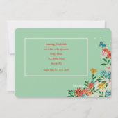 春フォトフレーム誕生日 招待状 (裏面)