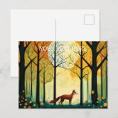 春フォレストキツネ絵画ズ ポストカード (正面/裏面)