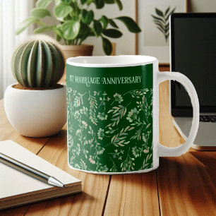 春フォレストグリーンボタニカル葉記念日 コーヒーマグカップ